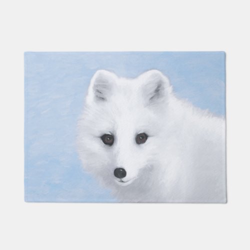 Arctic Fox Painting _ Original Wildlife Art Doormat