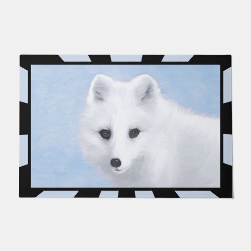 Arctic Fox Painting _ Original Wildlife Art Doormat