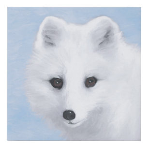 Arctic Fox Painting - Original Wildlife Art Faux Canvas Print
