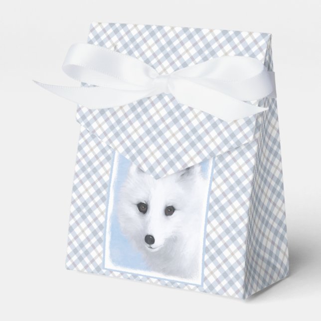 Arctic Fox Painting - Original Wildlife Art Favor Boxes (Front Side)