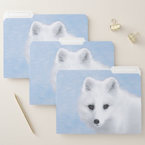 Arctic Fox Painting _ Original Wildlife Art File Folder