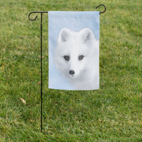 Arctic Fox Painting _ Original Wildlife Art Garden Flag