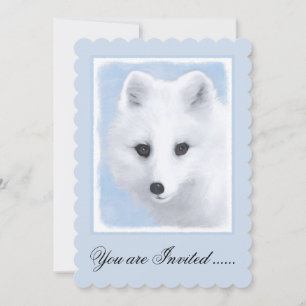 Arctic Fox Painting - Original Wildlife Art Invitation