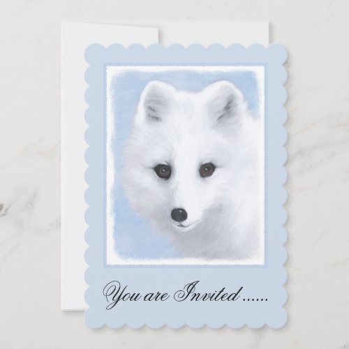 Arctic Fox Painting _ Original Wildlife Art Invitation