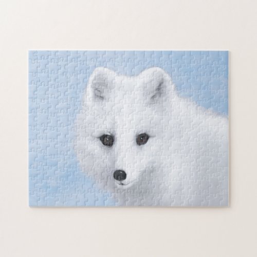 Arctic Fox Painting _ Original Wildlife Art Jigsaw Puzzle