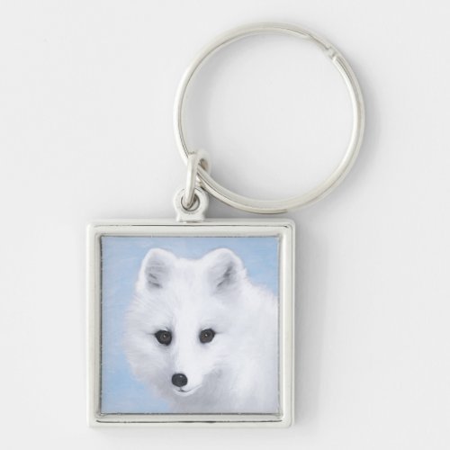 Arctic Fox Painting _ Original Wildlife Art Keychain