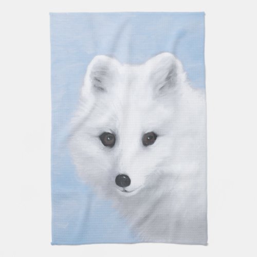Arctic Fox Painting _ Original Wildlife Art Kitchen Towel