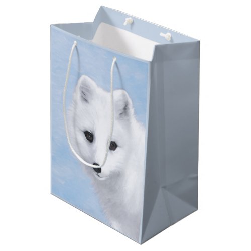 Arctic Fox Painting _ Original Wildlife Art Medium Gift Bag