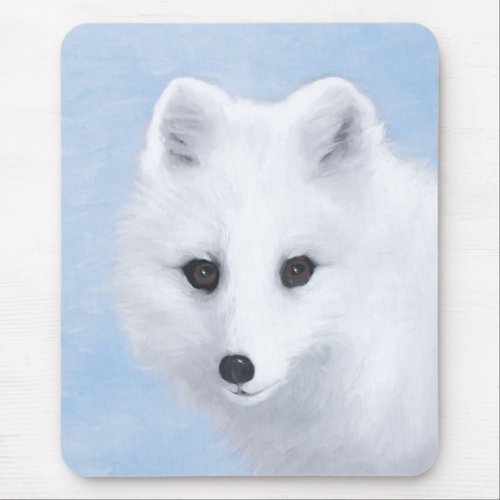 Arctic Fox Painting _ Original Wildlife Art Mouse Pad