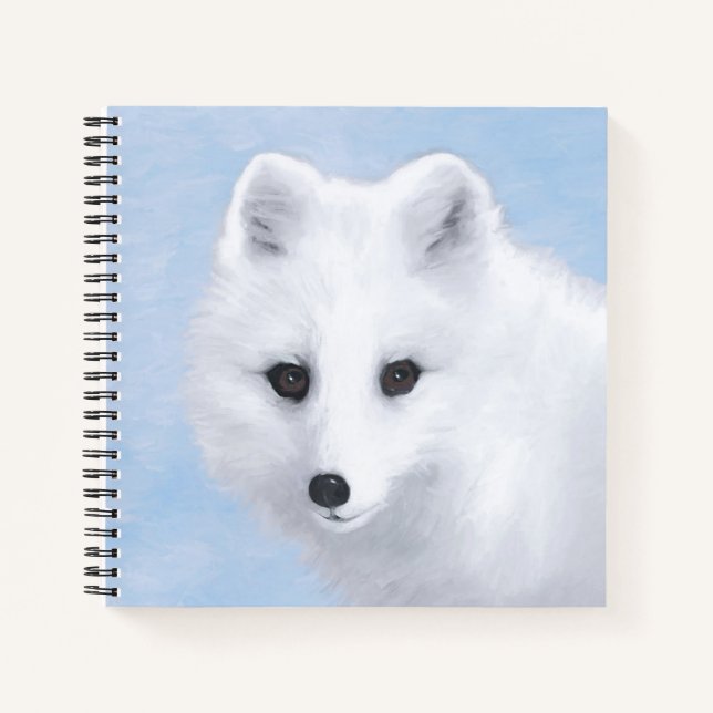 Arctic Fox Painting - Original Wildlife Art Notebook (Front)