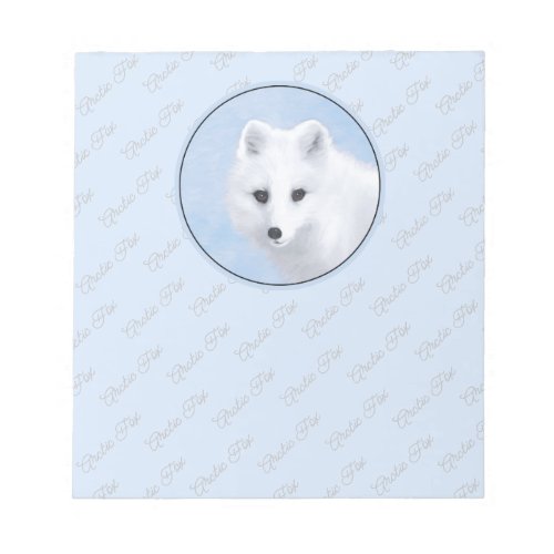 Arctic Fox Painting _ Original Wildlife Art Notepad