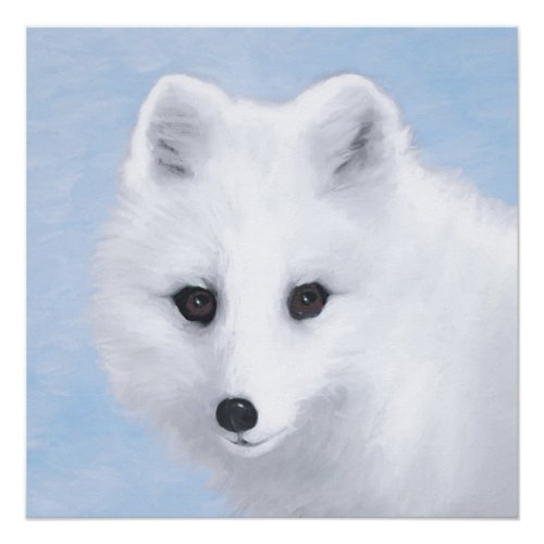 Arctic Fox Painting _ Original Wildlife Art Poster