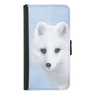 Arctic Fox Painting - Original Wildlife Art Wallet Phone Case For Samsung Galaxy S5
