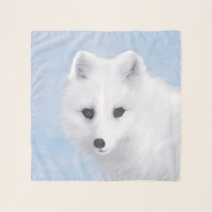 Arctic Fox Painting - Original Wildlife Art Scarf