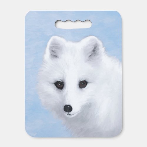 Arctic Fox Painting _ Original Wildlife Art Seat Cushion