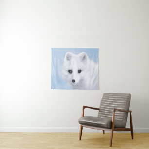 Arctic Fox Painting - Original Wildlife Art Tapestry