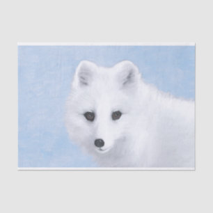 Arctic Fox Painting - Original Wildlife Art Tissue Paper