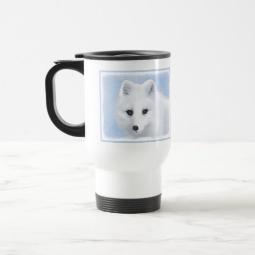 Arctic Fox Painting _ Original Wildlife Art Travel Mug