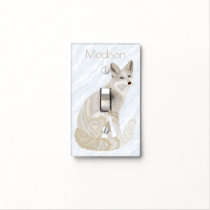 Arctic Fox Retro Chic Adorable Animal Theme Kids Light Switch Cover