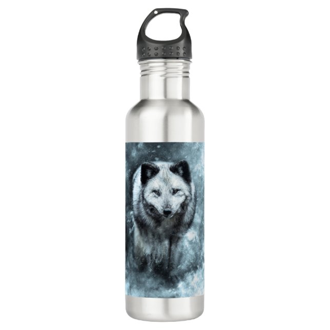 Arctic Fox Stainless Steel Water Bottle (Front)