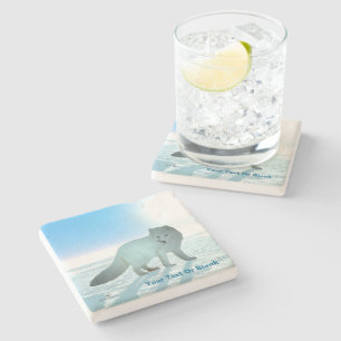 Arctic Fox Stone Coaster