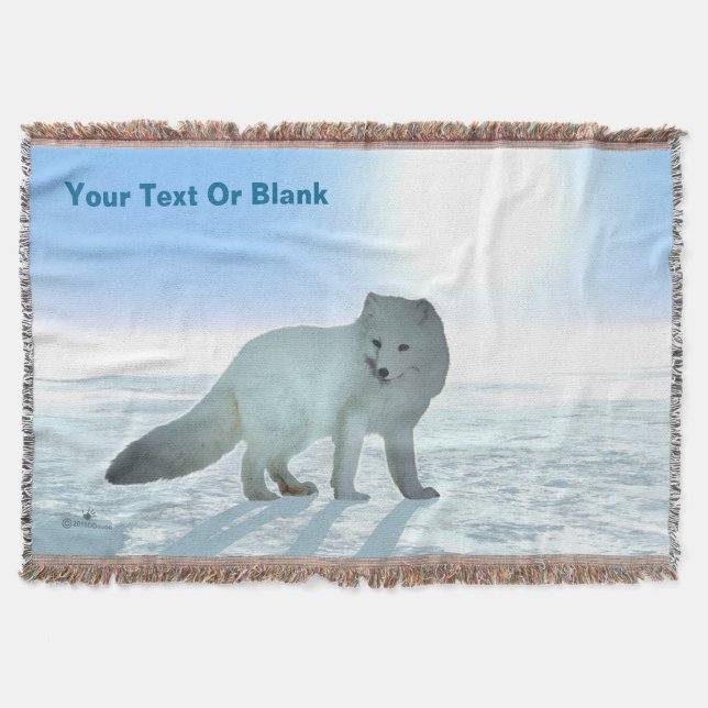 Arctic Fox Throw Blanket (Front)
