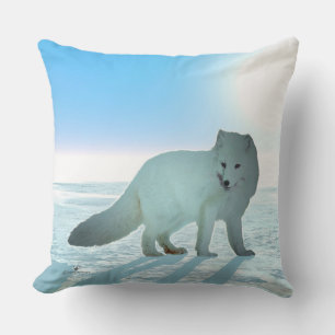 Arctic Fox Throw Pillow