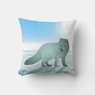 Arctic Fox Throw Pillow