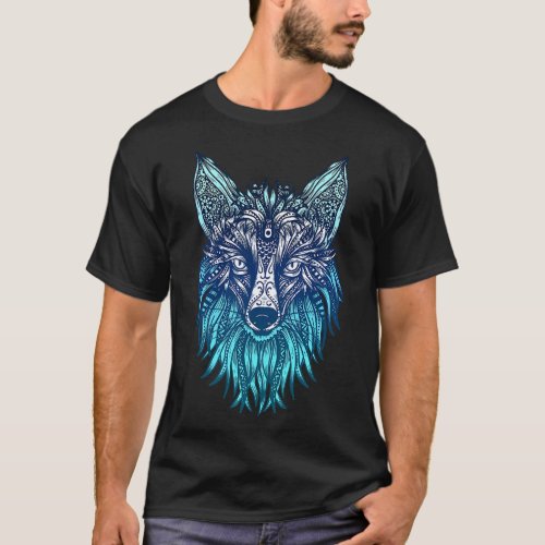 Arctic Fox Tribal Face Ornaments Antarctica Animal T_Shirt