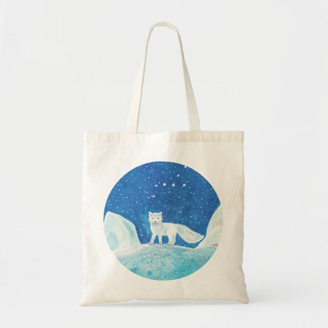 Arctic fox (Vulpes lagopus) Illustration Tote Bag (Front)