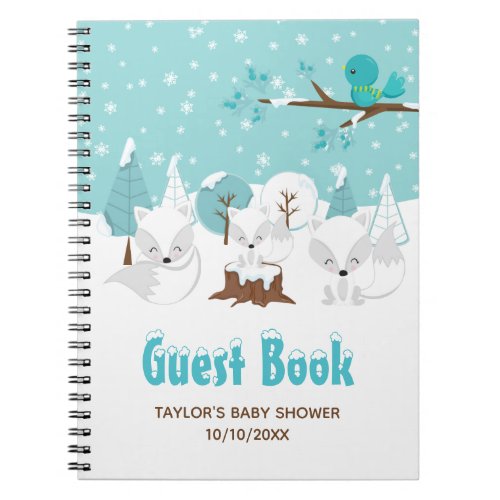 Arctic Fox Winter Baby Shower Guest Book
