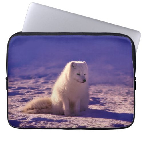 Arctic Fox Winter Snow Landscape Laptop Sleeve