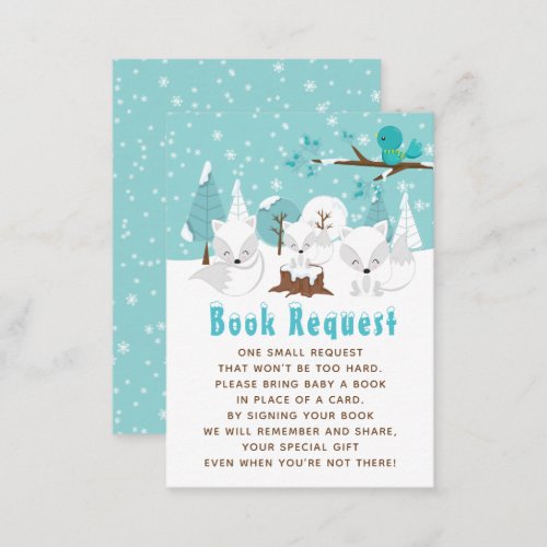 Arctic Fox Winter Wonderland Book Request Enclosure Card