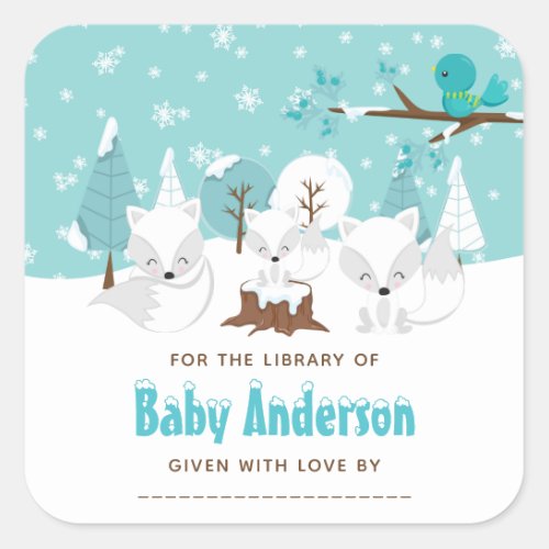 Arctic Fox Winter Wonderland Bookplate