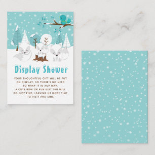 Arctic Fox Winter Wonderland Display Baby Shower Enclosure Card