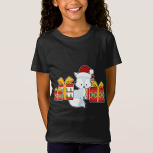Arctic Fox with Santa Hat - Cute Christmas Arctic  T-Shirt