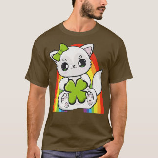 Arctic Fox With Shamrock For Irish St Patricks Day T-Shirt