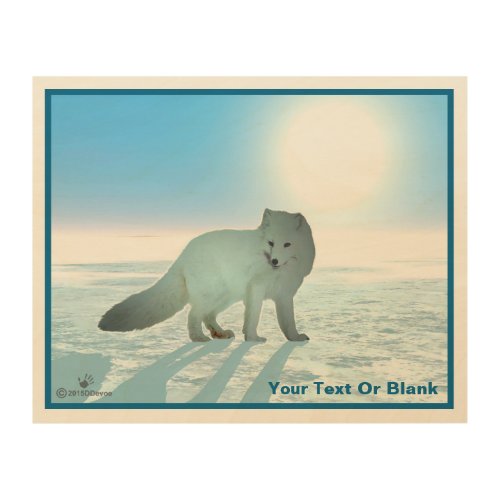 Arctic Fox Wood Wall Art