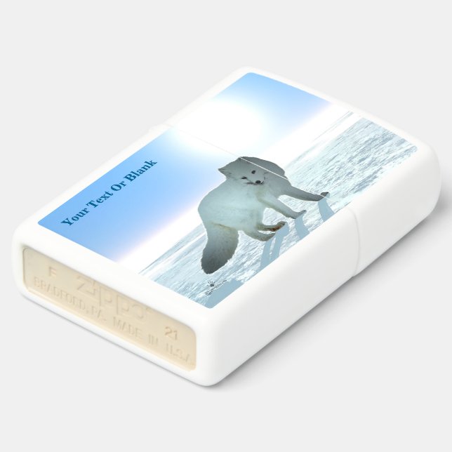 Arctic Fox Zippo Lighter (Angled)