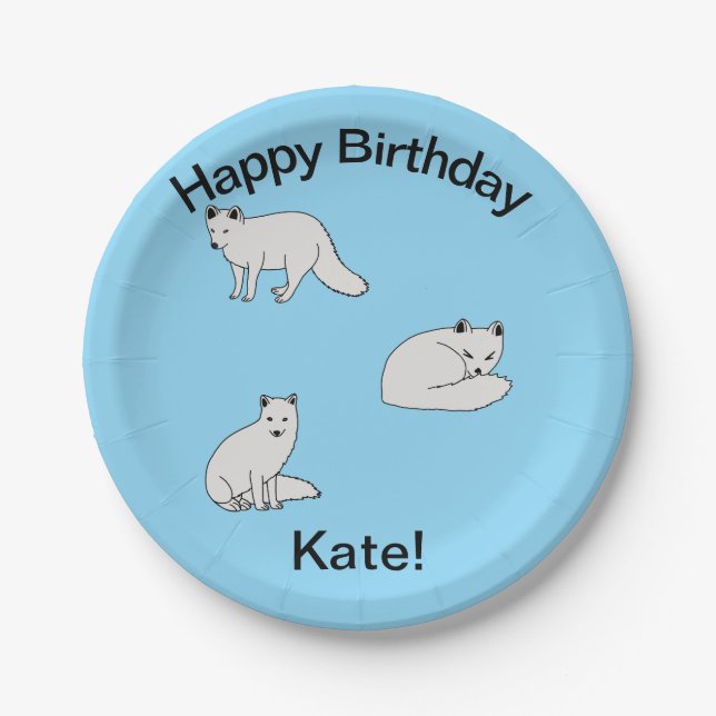 Arctic Foxes Paper Plates (Front)