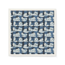 Arctic Foxes Winter Christmas Tartan Plaid Pattern