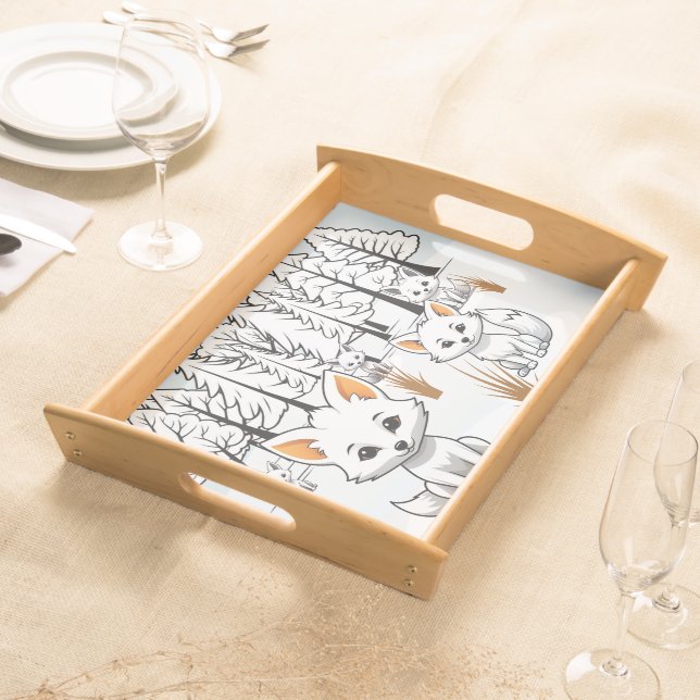 Arctic Foxes - Winter Landscape Serving Tray (Front)