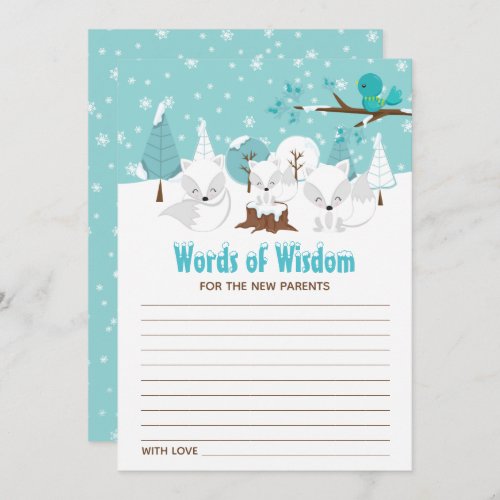 Arctic Foxes Winter Wonderland Words Of Wisdom Invitation