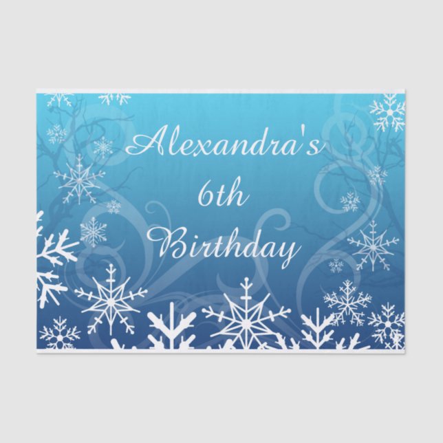 Arctic Frozen Snowdrift Personalized Tissue Paper (Front)