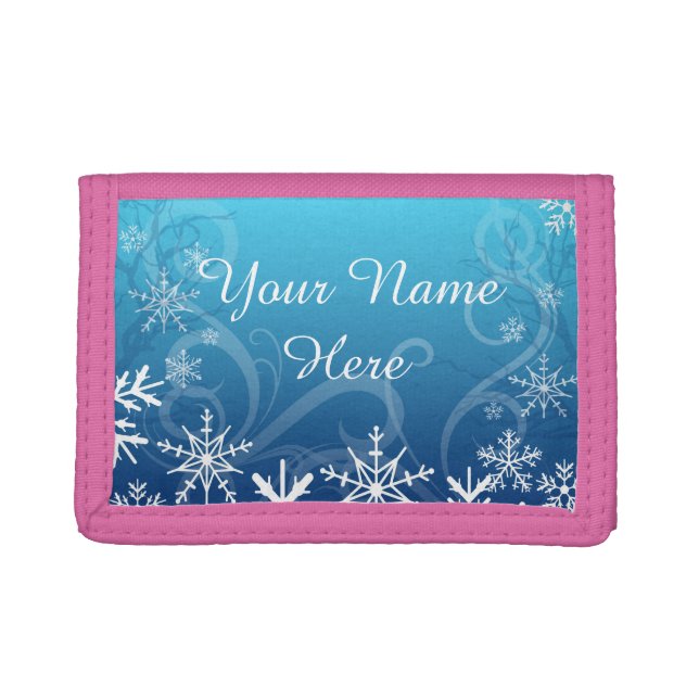 Arctic Frozen Snowdrift Personalized Tri-fold Wallet (Front)