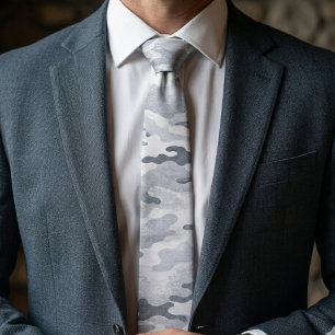 Arctic Ghost Tactical Camouflage Pattern Neck Tie