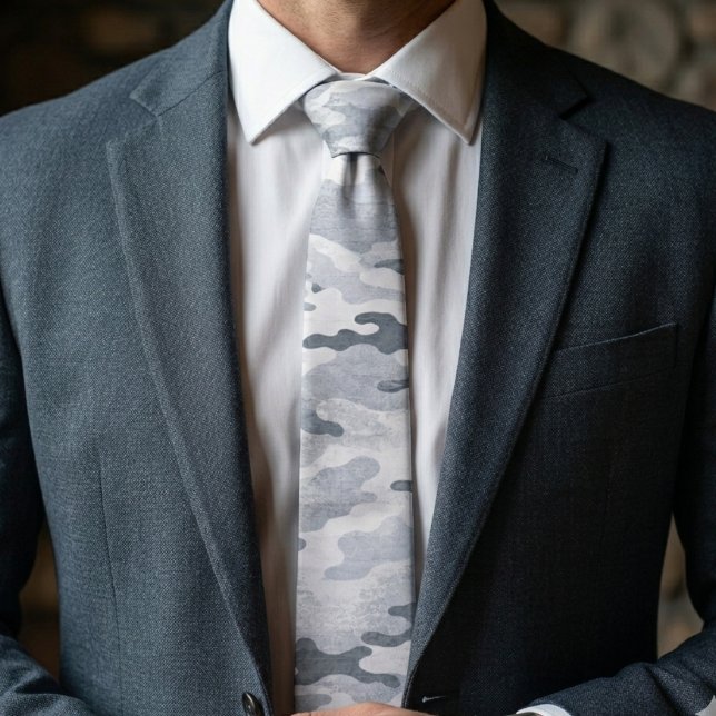 Arctic Ghost Tactical Camouflage Pattern Neck Tie (Creator Uploaded)