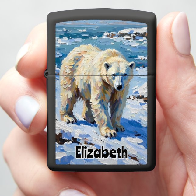 Arctic Guardian Zippo Lighter (In Hand)