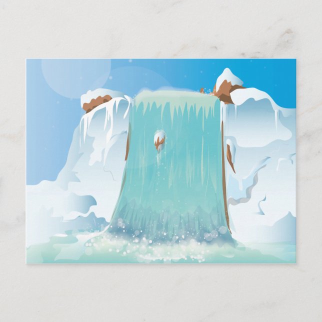 Arctic Ice Waterfall Postcard (Front)