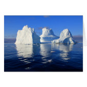 Arctic Icebergs Blue & White Blank Photo Note Card (Front Horizontal)